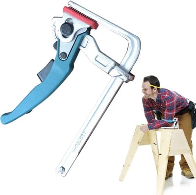 Rateltang Houtbewerking - Tafelklem Snelspanner - Timmerprojecten Vastzetten - Geïntegreerd Gesmeed Ontwerp - 120 mm Keeldiepte - Zilver