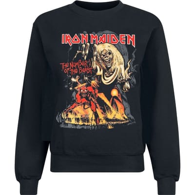 Iron Maiden Sweatshirts - The number of the beast - S tot XXL - voor Mannen - zwart