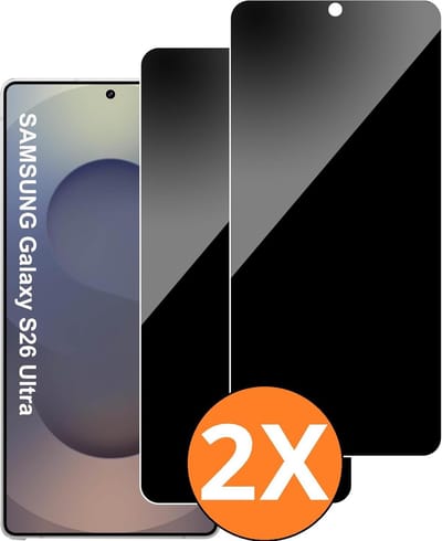 Screenprotector - Geschikt voor Samsung S26 Ultra Screenprotector Privacy Bescherm Glas - 2 Stuks - Screenprotector Geschikt voor Samsung Galaxy S26 Ultra 5G Privacy Screenprotector Tempered Glass