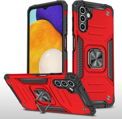 oTronica Armor Backcover Geschikt Voor Samsung Galaxy A32 (5G) hoesje met ring kickstand - Rood