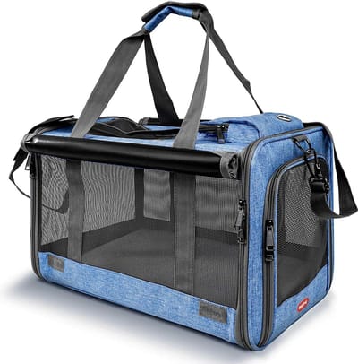 BOTC Draagtas Hond en Kat - Hondenrugzak - 45x28x27CM - Hondentas - Reistas - Kattentas - Geschikt Voor Vliegtuig - Blauw