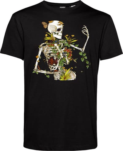 T-shirt Bones and Botany | Halloween Kostuum Volwassenen | Halloween | Foute Party | Zwart | maat XS