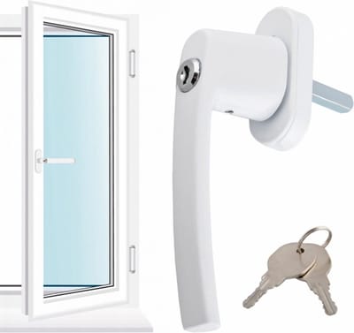 Raamsluiting met slot - 13cm - Wit - Inclusief sleutels