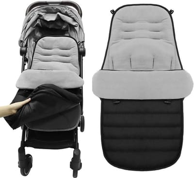 Winter Voetenzak voor Kinderwagen - Multifunctionele Slaapzak met Dubbele Ritssluiting - Anti-Slip Bodem - Geschikt voor 0-4 jarigen - Zwart