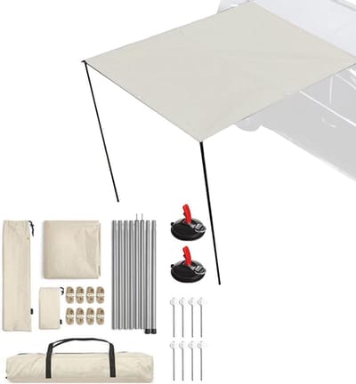 SUV Luifel - Autoluifel Caravanluifel - Kamperen Outdoor - Waterdicht UV-bestendig - 200 x 300 cm - Wit