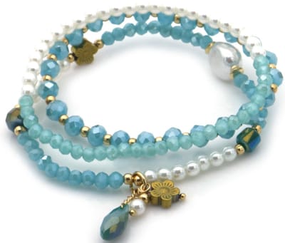 Kralen Armband - Groen - armbandenset - elastiek - multicolor - cadeau - geschenk - verjaardag - feest - feestdagen