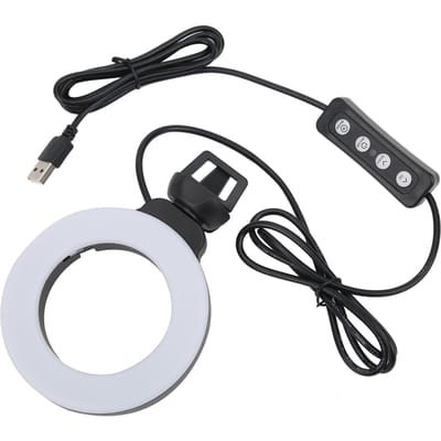 4in Mini LED Ringlamp Zacht Schoonheidsvullicht met Clip voor Videogesprek Live Online Vergadering