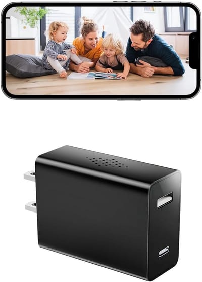 Verborgen Camera Klok - Beveiligingscamera - Binnenshuis Bewaken - Full HD 1080P WiFi - 76 cm - Zwart