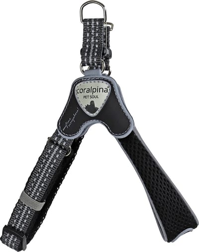 Luxe Coralpina - Hondenharnas - zwart - Y-tuig - Duurzaam - Maat 3 (3 tot 4 kg)
