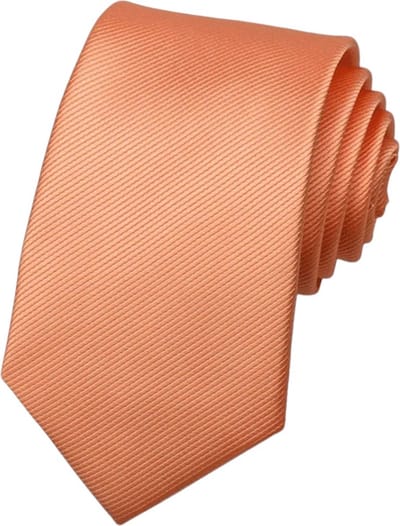 Fako Fashion - Brede Stropdas - Gestreept - Ribstructuur - 100% Zijde - Effen - 8cm - 145cm - Oranje