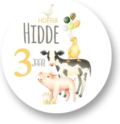 Traktatiestickers - Boerderij Vriendjes - Gepersonaliseerd - Sluitstickers - Kinderfeest Traktatie - Uitdelen - Uitdeeltraktatie - Traktatie Stickers Met Naam en Leeftijd - Pimp Studio