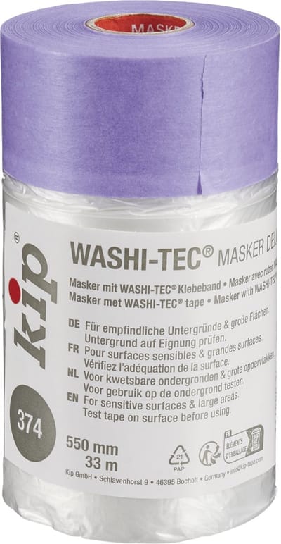 Kip 374 Afdekfolie + Washi Tape Lila - 550mm x 33 meter