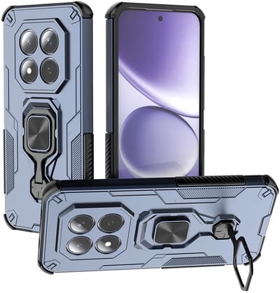 MobyDefend Hoesje - Geschikt voor Xiaomi Redmi Note 15 Pro Plus 5G - Dubbelgelaagde Pantsercase Met Standaard - Blauw