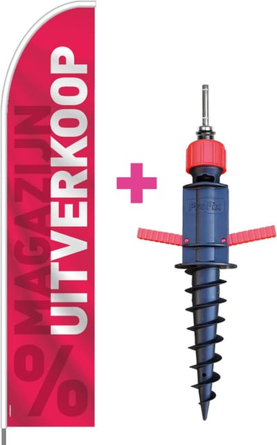Beachflag - Magazijnuitverkoop - Vlag + Grondboor + Rotator + Hengelsysteem + Draagtas - Actievlag.nl