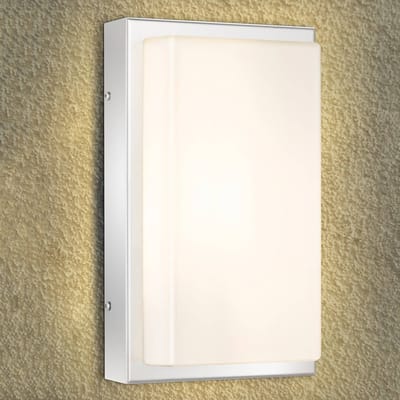 LCD LED buiten wandlamp Julea, roestvrij staal, glas
