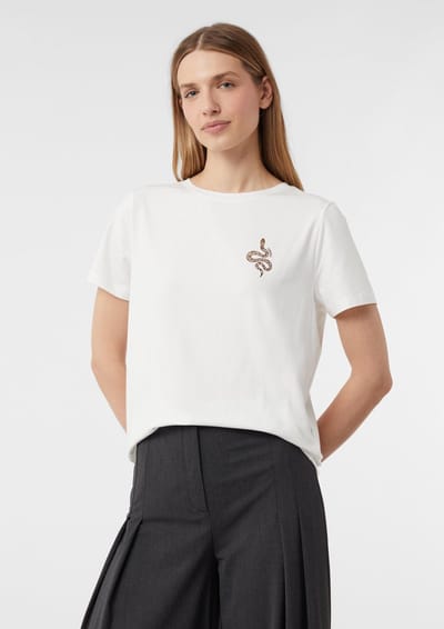 T-shirt met print op de voorkant dames COMMA