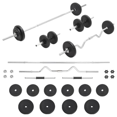 Vidaxl Barbell en Halters met Gewichtenset, 30 kg