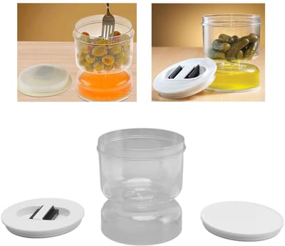 Dailygoods- Voedselcontainer - Airtight - Voedsel bewaren - Zeef - Cucumber Glass - Slim design - Droog/wet scheiding - Voedselopslag