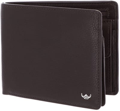 Golden Head Leren portemonnee Capri RFID Protect Scheintasche mit RV 1364 Dunkelbraun donkerbruin