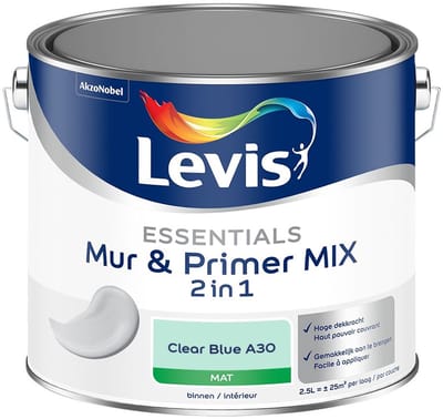 Levis - Essentials Mur & Primer Mix - Clear Blue A30 - Mengverf - 2,5 L