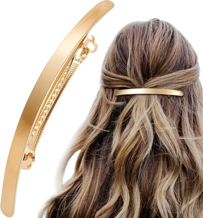 Grote Gouden Haarspeld Metalen Klassieke Barrette voor Dik Haar en Feestelijke Gelegenheden