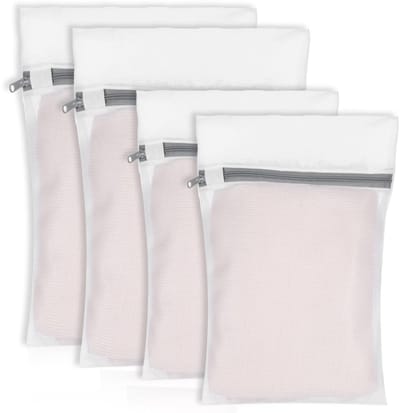 Dailygoods- Waszak 4-delig - Wasnet met Ritssluiting - Klein/Formaat - 30 x 40 cm/20 x 30 cm - Bescherming Gevoelig Wasgoed - Ideaal voor Ondergoed/Sokken