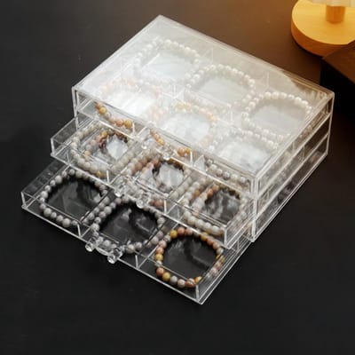 Sieradenopbergdoos van acryl met 3/5 lades, transparante organizer voor oorbellen en juwelen voor vrouwen en meisjes