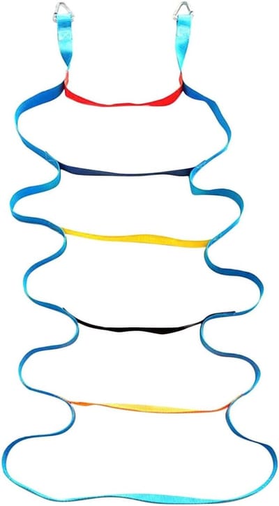 Touwladder voor Kinderen - Klimladder Speelgoed - Buiten Spelen - 500 kg Draagvermogen - 2 meter hoog - Kleurrijk