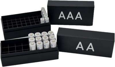 Batterijdozen 2 Stuks - Batterij Opslag - Batterijen Sorteren - Bundel AA AAA - 11x13x6 cm