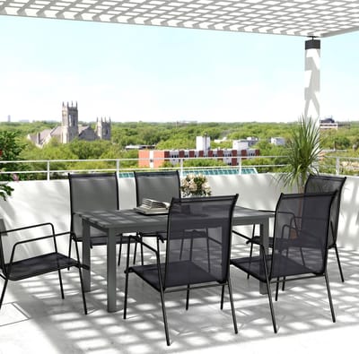 MIVRAY Tuintafel - Uitschuifbaar Ontwerp Voor 6 Tot 8 Personen - Voor Tuin, Terras En Balkon - Aluminium - 160/220x90x73 Cm - Grijs