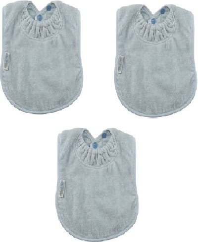 Silly Billyz Towel Large Bibs Dusty Blue 3 Stuks