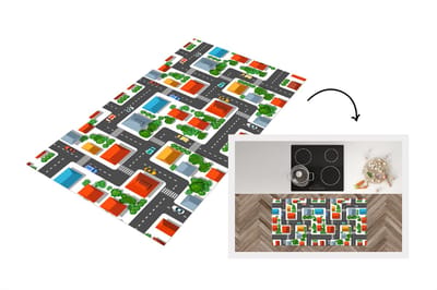 Keukenloper - Loper keuken - Patronen - Auto - Huis - 120x60 cm - Keukenloper vinyl