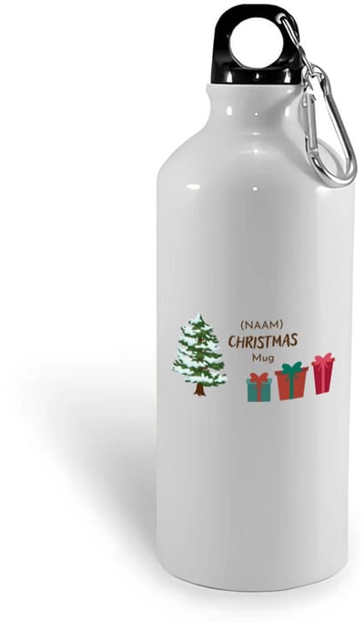 Hacebo® - Kerst kerstboom met cadeautjes met eigen naam waterfles - Kerstmis - Kerst beker - winter - kerst - christmas - kerst cadeau - water fles - 400ML