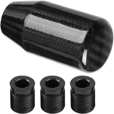 Versnellingspookknop Auto - Schakelknop Handbak - Auto Interieur Upgrade - Koolstofvezel Materiaal - 8-12mm Montagegat - Zwart