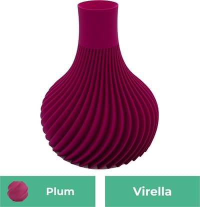 Virella moderne vaas – Decoratieve vaas - Plum - 3d geprinte vaas – geschikt voor droogbloemen - 20CM