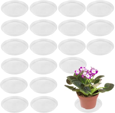 Dailygoods- Plantenschotels 20 Stuks - 25 cm - Plastic Druppelbakken - Voor Binnenplanten - Stevig en Duurzaam - Transparante Kleur