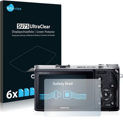 Savvies - Screenprotector voor Samsung NX500 - Folie Beschermfolie transparant 6 Stuks