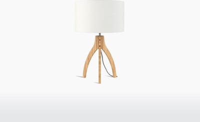 GOOD&MOJO Tafellamp Annapurna - Wit/Bamboe - Ø36cm - Scandinavisch,Bohemian