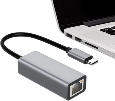 USB C Netwerkadapter - Ethernet Adapter - Stabiel Internet - Plug Play - 100 Mbps - Grijs