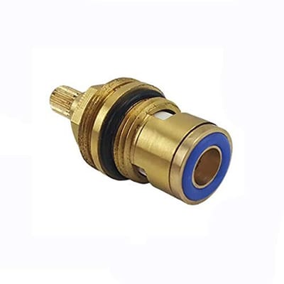 Dailygoods- Kraan Cartridge Vervanging - Keramische Schijf - Messing - Geschikt voor Warm/Koud Water - 20 Tanden - Dubbelhandige Beugel - Kraanventiel