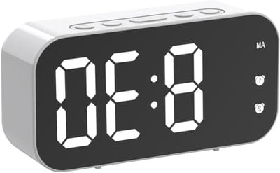Digitale Wekker - Nachtklokje Spiegel - Rustig Slapen - Dubbele Alarm Instelling - 120x60x40mm - Wit