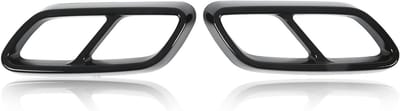 Cover Cap voor Uitlaatdemper, Set Achterste Uitlaatdemper Trim van ABS Kunststof Vervanging voor C-Class W206 2021 en later (Glanzend Zwart) - Duurzaam, Stijlvol, Perfecte Pasvorm