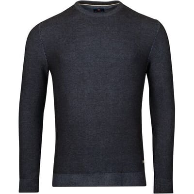 Baileys Trui Two-Tone Jacquard Crew Neck Allover Plated Navy / male