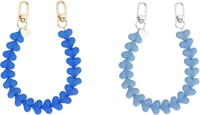 xoxo Wildhearts Telefoonkoorden Funky Hearts Charm Cord Denim Blue + Funky Hearts Charm Cord Light Blue – geschikt voor iPhone / Samsung