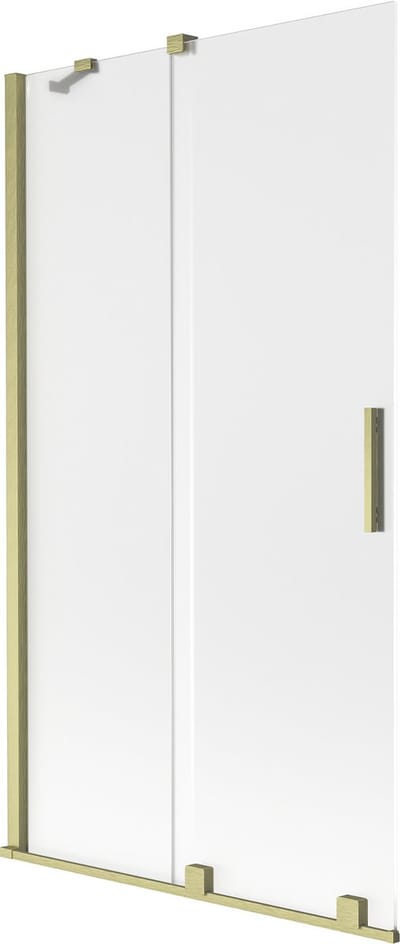 Mexen Velar badwand 2-delig schuifbaar 100 x 150 cm, mat, goud geborsteld - 896-100-000-31-55