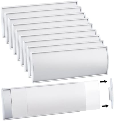 MTTproducts- Naamplaathouder Aluminium - 10 Stuks - Zelfklevend - Kantoordeur - 21 x 8 cm - Duurzaam - Corrosiebestendig - Naambord