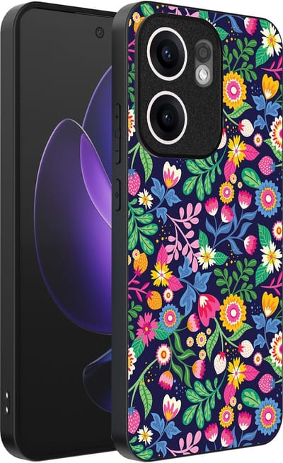 Smartphonica Telefoonhoesje Geschikt voor Oppo Reno 13F met bloemen opdruk - TPU backcover case flower design geschikt voor Oppo Reno 13F