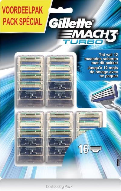 Gillette Mach3 Turbo-16 stuks-scheermesjes