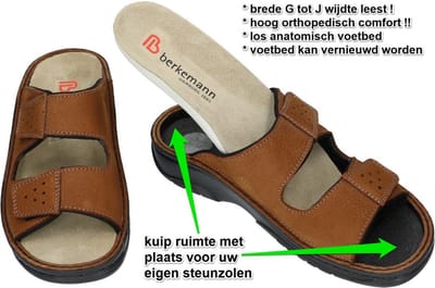 Berkemann -Heren - bruin - pantoffels & slippers - maat 46