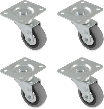 Set van 4 Zwenkwielen Ø 50 mm voor Bureaustoel en Meubels | 22kg Draagvermogen